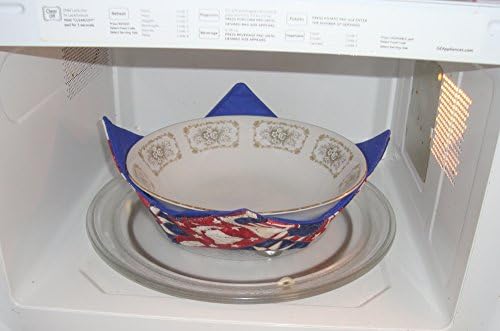 Flags and Stars on Black Microwave Bowl Cozy Set of 2 Sizes