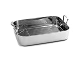 Norpro KRONA Stainless Steel 16.25 x 12.5 Roaster with Rack