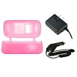 LG enV VX-9900 VX9900 Pink Silicone Skin Case Cover - Bundled with 12v Rapid Premium Car Charger and Home Travel Wall AC Adapter Charger