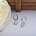 TRUSUPER Jewelry Silver Lever Back Clear Cubic Zirconia Gemstone Halo Dangle Earrings