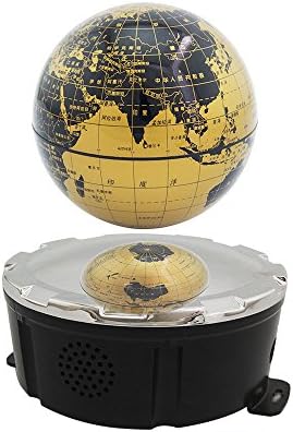 MakCreateFloating Speaker Portable Levitating Floating Bluetooth Subwoofer4.0 Speaker Levitation Maglev Speaker Multicolor LED 360 Degree Rotating Stereo Speaker(Yellow)