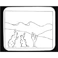 Tapis de souris d�cor� - noir et blanc, sable, Cactus