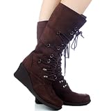 Brown Suede Dress Women's Mid-Calf Boots Footwear