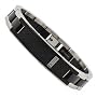 Men's Titanium ID Bracelet with Black Carbon Fiber Inlay and CZ 8.5" can be sized