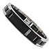 Men's Titanium ID Bracelet with Black Carbon Fiber Inlay and CZ 8.5" can be sized