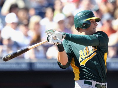 Oakland Athletics v Seattle Mariners, PEORIA, AZ - MARCH 12: Ryan Sweeney Photographic Poster Print by Christian Petersen, 9x12