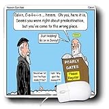 Rich Diesslins Funny Theology Cartoons - Calvin - Heaven Can Wait - Mouse Pads