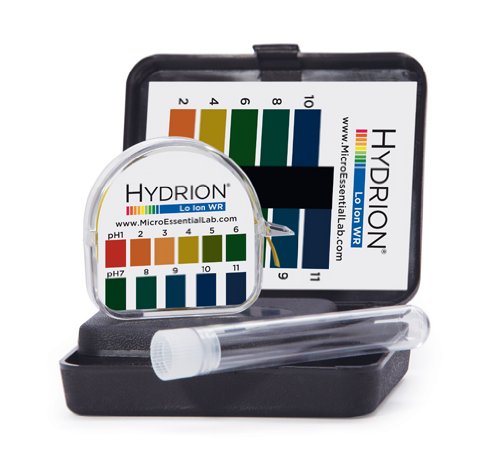 Micro Essential Lab LI-5000 Hydrion Wide Range Lo Ion pH Test Kit, 1 - 11 pH