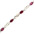 14K Yellow/White Gold 0.02 ct. Diamond and 3 ct. Ruby Bracelet