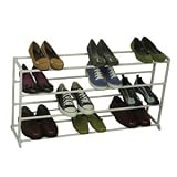 20 Pair Shoe Rack White Storage Rack Metal Shelf Home Organizer Holder