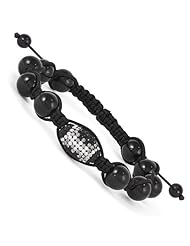 Swarovski Elements Oakland Spirit Football & Onyx Macrame Bracelet