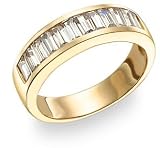 14K Gold Men's Baguette Set CZ Ring