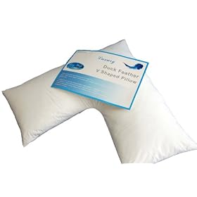 Homescapes - Duck Feather and Down - V Shaped / Triangle Pillow - Top Quality, Washable, Anti Dust Mite Nursing Pregnancy and Back Support Pillow.