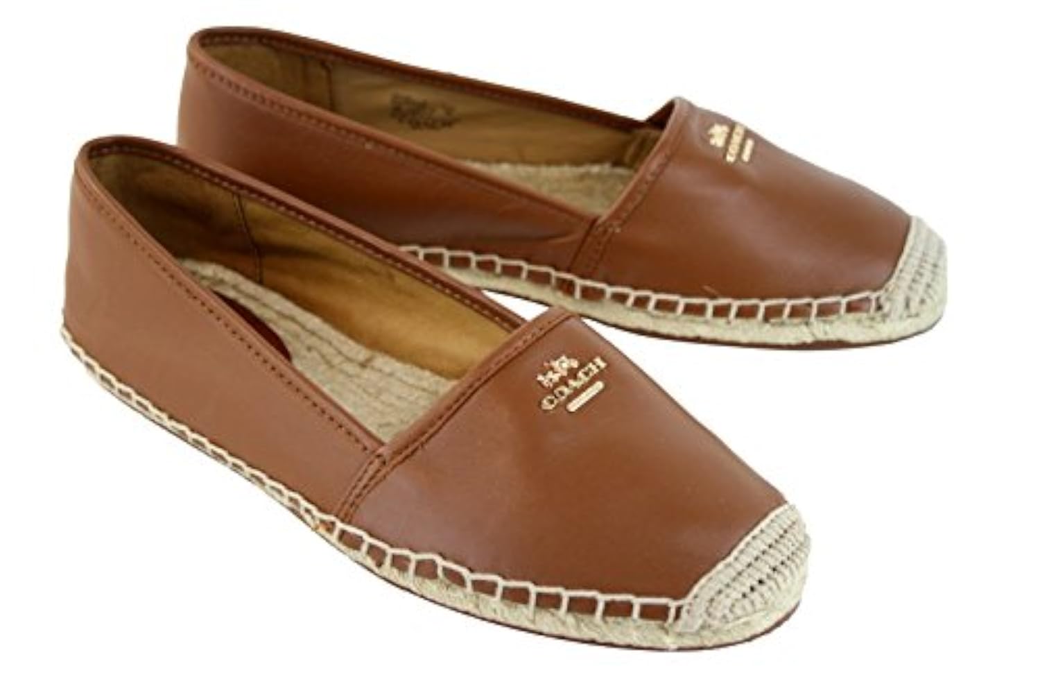 Coach Rhodelle Soft Lambskin Flat Espadrille Saddle Brown Coach Rhodelle Soft Lambskin Flat Espadrille Saddle Brown