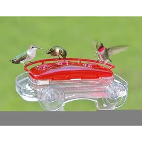 Jewel Box Window Hummingbird Feeder, Red