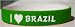 I Love Brazil Custom Wristband