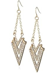 3 Graduated Stone Triangle Crystal Earrings