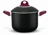 Bioceramix PastaSi Kochtopf mit patentiertem Siebdeckel schwarz/bordeaux