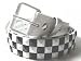 MENS/WOMENS CHECKERBOARD WHITE STUDDED PUNK BELTS 30" TO 44"