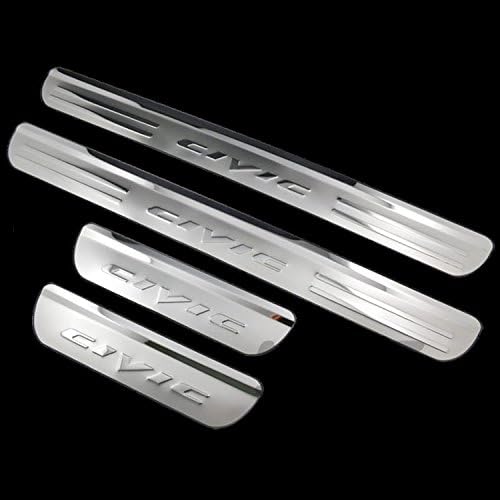 CarCoolParts Stainless Steel Door Sill Scuff Plate for Honda Civic 2012 2013 2014 2015