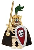 Skeleton King - LEGO Castle Minifigure with Crown, Sword and Shield