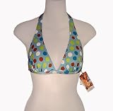 CW California Waves Halter Polka Dot Bikini Top