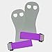 Beginner Soft Hook and Loop Gymnastics Grips. Youth Gymnastic Hand Grip. (White/Purple, Small)