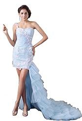 High-Low-Hem Tiered Applique Sheath Tulle  Dress