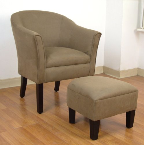 4D Concepts Chair and Ottoman, Beige
