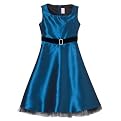 Girls' Dress with Belt - Sapphire