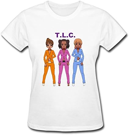 DONFAN Women's T L C Anime Tlc Music T-shirt Size M White