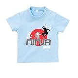 BabyChips 忍者(ニンジャ)A(名入れ半袖ベビーTシャツ) 90 ライトブルー