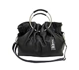 IO Pelle Italian Carryall Handbag Large Satchel with Metal Ring Handles in Blue, White, Yellow, Lavender, Black, Red, Orange, Navy Blue or Purple Leather