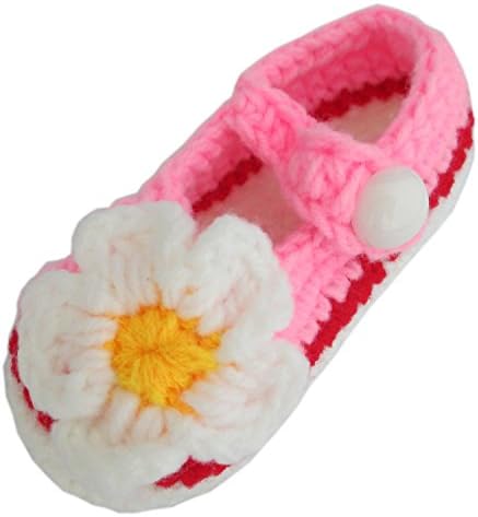 Hip Mall Newborn Baby Crochet Knitted Crib Soft 100% Handmade Shoes Buckle Infant Pre Walker Toddler Socks Summer Sandals