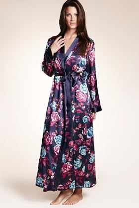 Autograph Floral Satin Wrap Dressing Gown