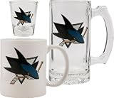San Jose Sharks Glassware Set: Tankard, Coffee Mug, Shot Glass