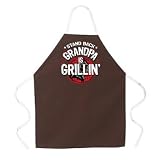 Attitude Apron Grandpa is Grillin Apron, Brown, One Size Fits Most