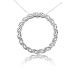 10k White, Yellow or Rose Gold Diamond Circle Pendant (.07 cttw, H-I Color, I2 Clarity), 18" $199.00