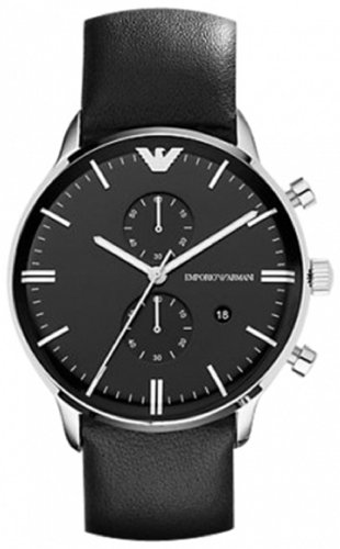 Emporio Armani Men's AR0397 Black Leather Watch