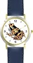 Poison Arrow (Dart) Frog Animal - WATCHBUDDY&reg; DELUXE TWO-TONE THEME WATCH - Arabic Numbers - Blue Leather Strap-Women's Size-Small