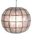 Unique Home Decor - 11" Princess Capiz Shell Design Hanging Lantern / Lamp / Light