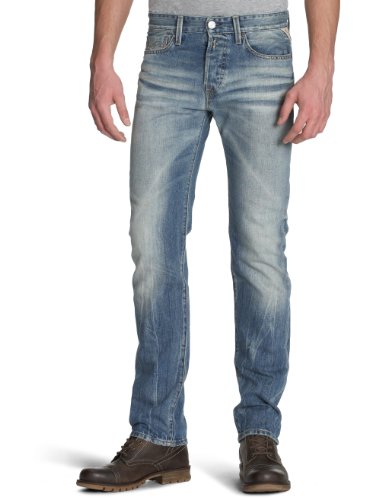 Replay Herren Jeans Niedriger Bund JENNON M909R .000.118 750, Gr. 32/34,  Blau (blue 009) Preisvergleich
