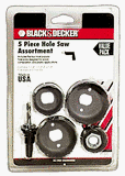 Tools & Hardware : Black & Decker 71-120 5-Piece Hole Saw Set