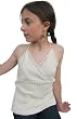 Organic Tank Top in Organic Cotton with Hand-crocheted Border - Natural Oats for Teens (One-of-a-kind)