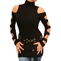 Blue Banana Black Cut Out Roll Neck Tunic Top