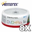 Memorex 8.5GB 8X Double Layer DVD+R (25pk Spindle)