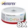 Dual-Layer DVD+R Discs, 8.5GB, 25/Pack