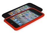 Produkt-Bild: COOL BANANAS Value Pack f&uuml;r iPod Touch 4G : 2 x Silikon Skin - Tasche in Schwarz und Rot inkl. Displayschutzfolie