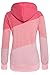 ANGVNS Women Long Sleeve Sport Polo Neck Hoody Contrast Color Pullover Hoodies