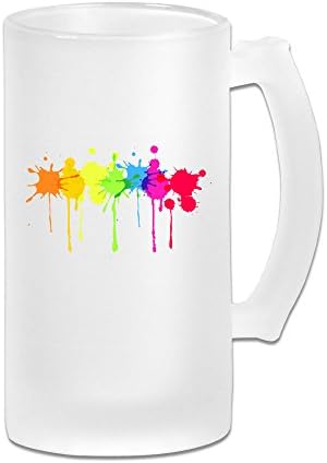 Rainbow Paint Splatter Beer Mug
